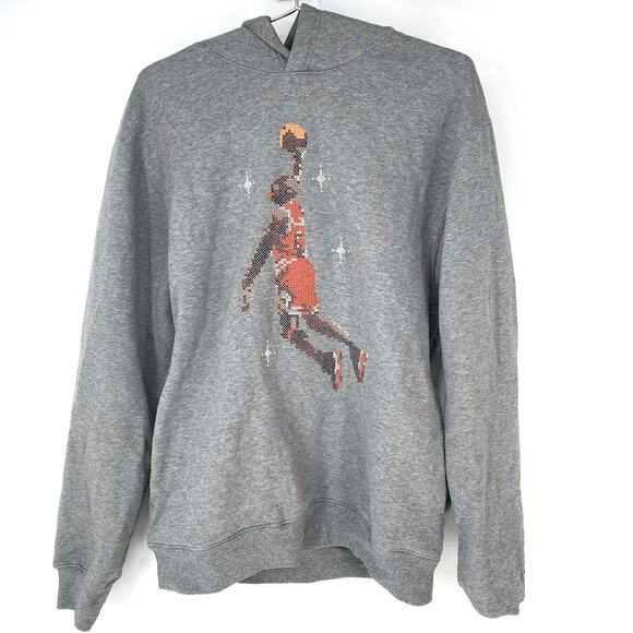 Jordan Essentials Jumpman Embroidered Heather Gray Hoodie Men's Size S - Picture 1 of 8